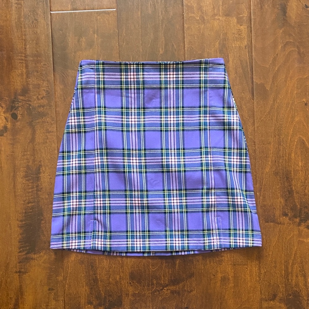Brandy Melville Plaid Purple Mini Skirt